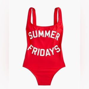 JCrew “Summer Fridays" plunging scoopback one-piece swimsuit Size 8